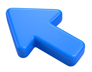  Minimal Blue 3D Cursor Icon with Shadow Projection, isolated on transparent background PNG