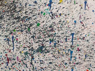 Fototapeta premium Abstract background with colorful paint splatters and splashes