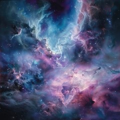 Nebula tapestry of vibrant cosmic clouds
