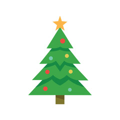 Obraz premium Cute Christmas Tree Vector with Gifts and Decorations