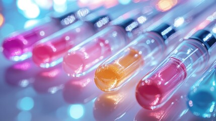 Colorful test tubes in a lab setting