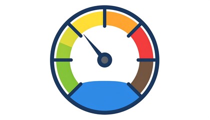 Circular progress indicator with a blue filled segment