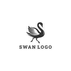 Obraz premium Swan logo style icon design template vector illustration
