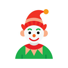 Christmas Clown Character Vector – Decorative Clipart for Holiday Projects