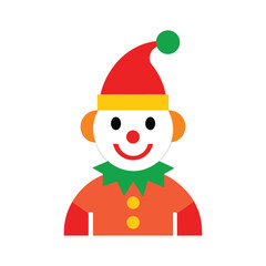 Fun Christmas Clown with Santa Hat – Vector Illustration for Holiday Design