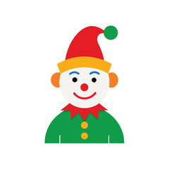 Funny Christmas Clown Vector Art – Holiday Costume and Cheerful Expression