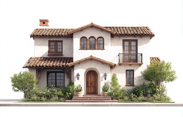 Spanish-style house, facade, modern