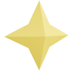 Obraz premium 3d illustration of a shiny golden star with geometric facets, symbolizing achievement, reward, and success in a clean minimalist style.