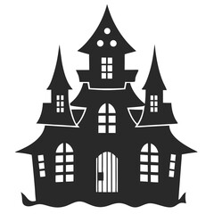 haunted house icon  silhouette vector illustration
