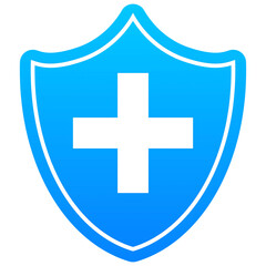 Obraz premium Medical Shield Hand Flat Icon – Health Protection Concept PNG Transparent