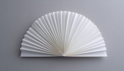 Folded white paper fan