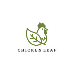 Chicken leaf logo vector icon illustration style
