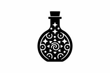 Halloween magic potion icon silhouette vector illustration