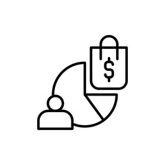 Market study outline icons, minimalist vector illustration ,simple transparent graphic element .Isolated on white background