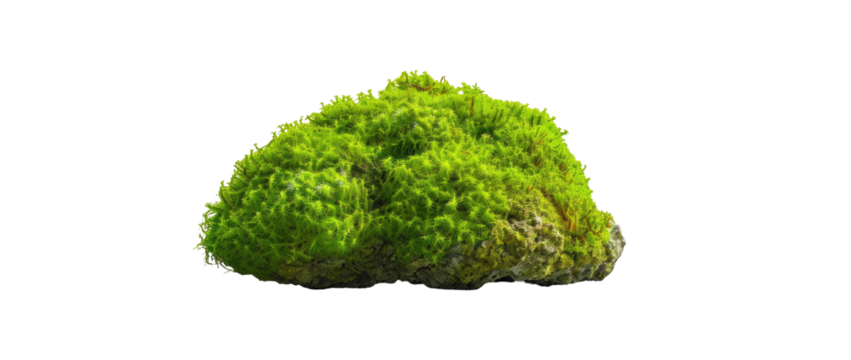 Vibrant green moss clump