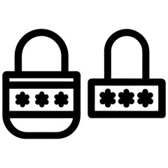Password Icons Stroke Line and Solid Black Icon Designs for Security Projects