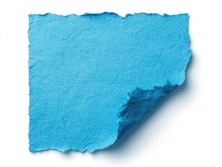 Blue paper note, corner bent