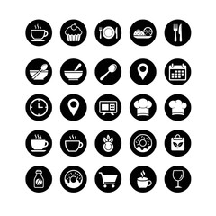 Dark Circle Icons Set on Transparent Background