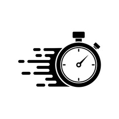 Fast Clock Speed Icon Outline on transparent background