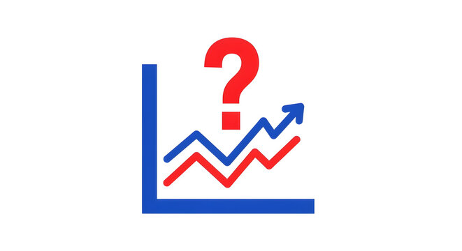 Economic Forecast Question Mark with Upward Trending Graph Lines