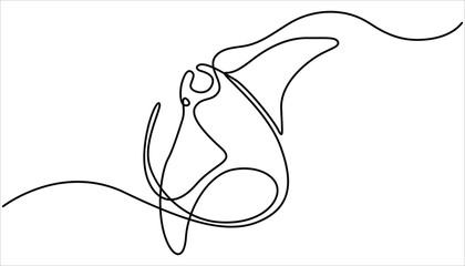 Continuous one line drawing of manta ray. Simple illustration of stingray fish line art vector illustration. One line of stingray. Marine animal concept continuous line art. Editable outline.
