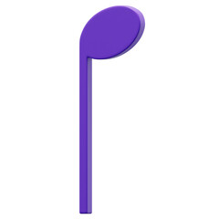 3D Purple Music Note Icon