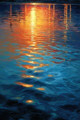 Sunset reflection on rippled water