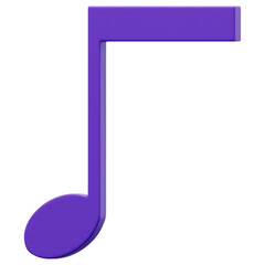 3D Purple Music Note Icon