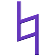 3D Purple Music Note Icon