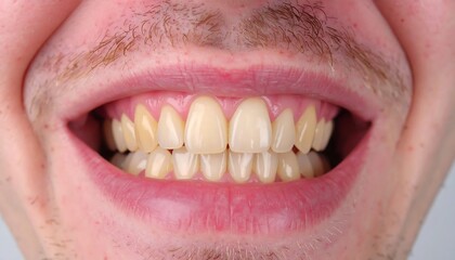 Obraz premium Close-up of a person's mouth showing teeth
