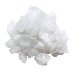 White crystal cluster isolated background