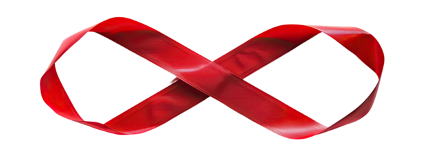 Red infinity symbol, stylized ribbon