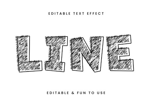 Black And White Sketch Outline Font Line Draw Text Effect