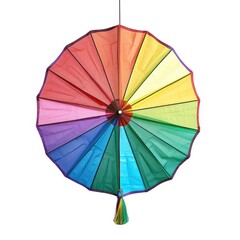Colorful circular hanging fan