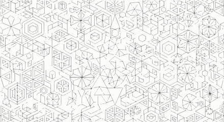Obraz premium Geometric pattern design with abstract shapes and lines for modern background and wallpaper design use