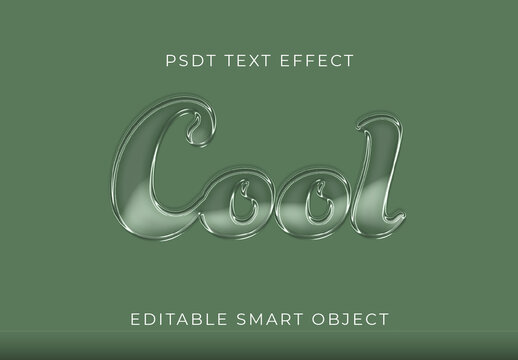 White Transparent Glass Script Font Shiny Cursive Text Effect