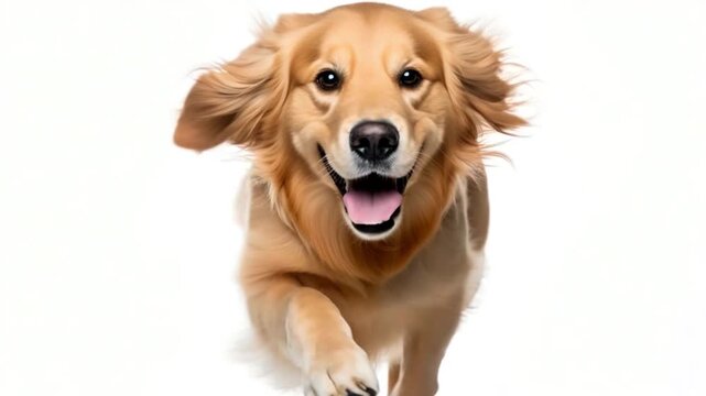 Golden Retriever's Joyful Run: Capturing the energetic spirit and playful nature of a golden retriever as it joyfully runs, exuding happiness and unconditional love.