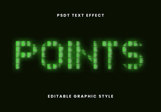 Green Glitchy Grid Font Digital Display Points Text Effect