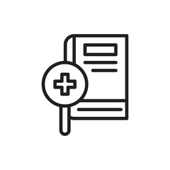 Fototapeta premium Medical education book outline icons, minimalist vector illustration ,simple transparent graphic element .Isolated on white background