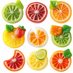 Fototapeta premium Colorful fruit slice candies