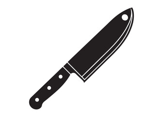 Butcher Knife Silhouette Vector Logo Design Kitchen Knife Icon Illustration.