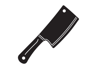 Kitchen Butcher Knife Silhouette Vector Icon for Cooking and Food Design.