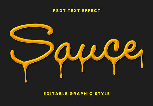 Yellow Sauce Drip Liquid Script Font Cursive Melted Fast Food Text Effect