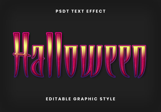 Yellow And Pink Halloween Gradient Sharp Font Spooky Creepy Text Effect