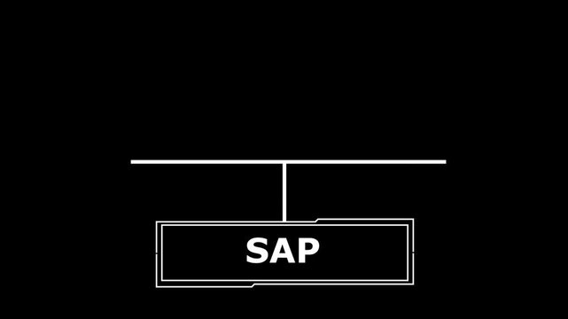 SAP System Software Automation concept transparent background 4K video information, insight marketing network service smart solution tech 4k animation...