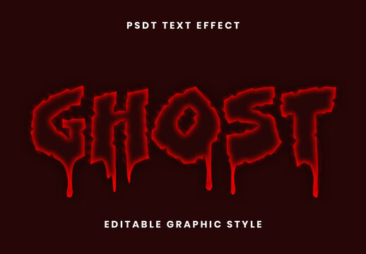 Red Ghost Horror Font Dripping Scary Text Effect