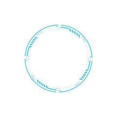 Naklejka premium Futuristic Cyberpunk Circular HUD UI Elements Set