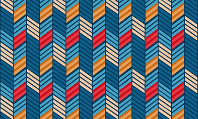 Textured herringbone seamless pattern, Abstract geometric background with woven zigzag stripes