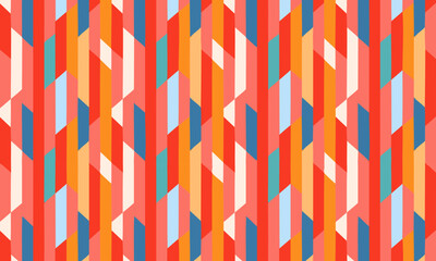 Abstract seamless pattern with colorful sliced vertical stripes, Modern dynamic geometric vector background