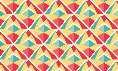 Fototapeta premium Modern tribal seamless pattern with abstract geometric shapes, Ethnic folk art background